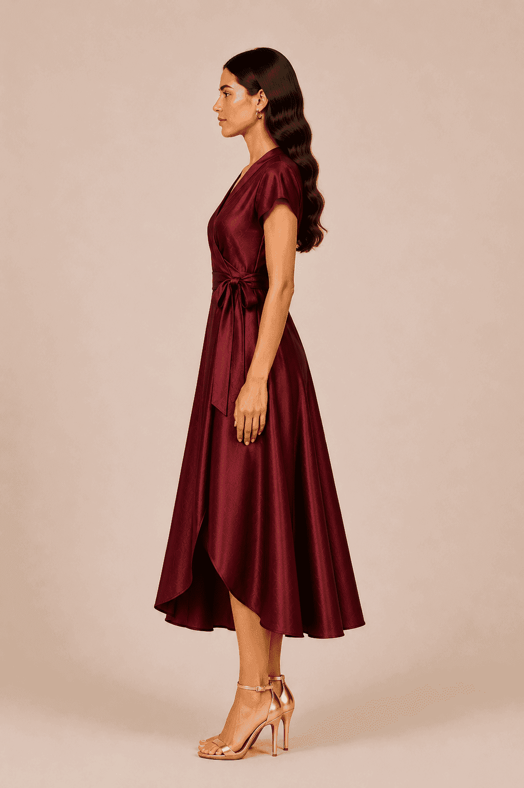 CASCADE WRAP DRESS