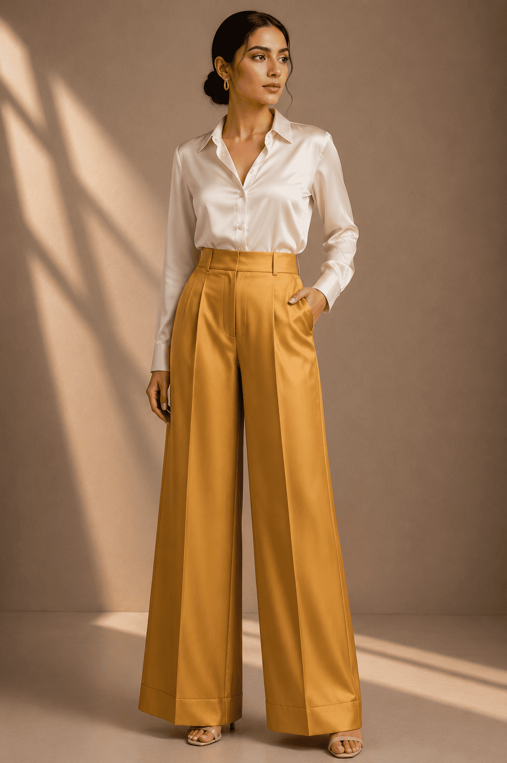 MODERN COLUMN TROUSER SILK