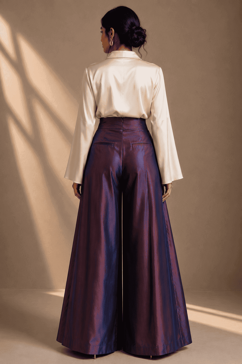 SCULPTED WRAP PALAZZO SILK