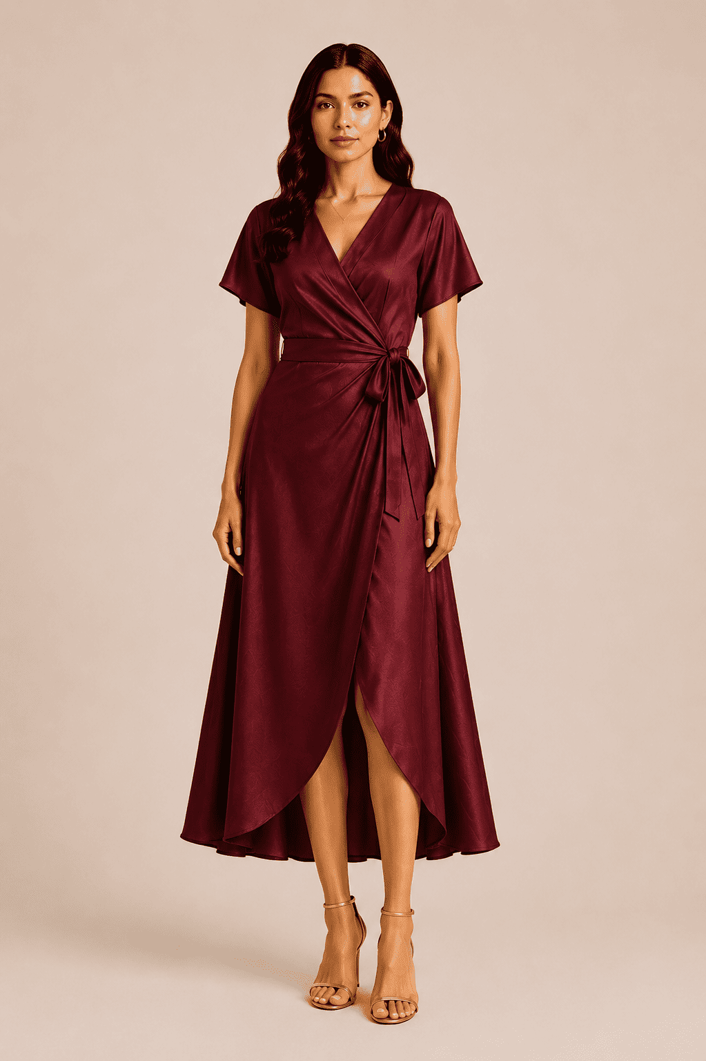 CASCADE WRAP DRESS